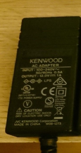 Genuine 12V 1.5A Kenwood W08-1273 W081273 AC DC Adapter